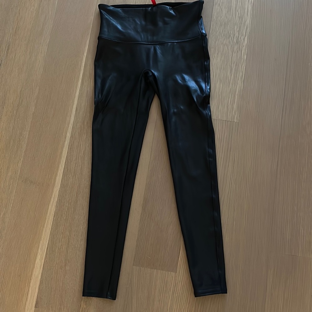 Spanx faux leather black leggings